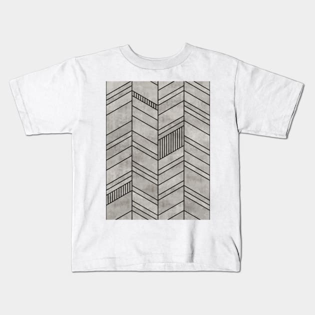 Concrete Chevron Pattern Kids T-Shirt by ZoltanRatko